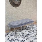 Zafir Ufo Oturak Bench - Krom Kaplama Telli Ayak - Oturak - Bench - Puf - Yatak Ucu Pufu Gri Renk 100 x 50 Boyut/ebat - Renkli