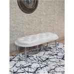 Zafir Ufo Oturak Bench - Krom Kaplama Telli Ayak - Oturak - Bench - Puf - Yatak Ucu Pufu Krem Renk 100 x 50 Boyut/ebat - Renkli