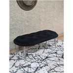 Zafir Ufo Oturak Bench - Krom Kaplama Telli Ayak - Oturak - Bench - Puf - Yatak Ucu Pufu Siyah Renk 100 x 50 Boyut/ebat - Renkli