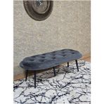 Zafir Ufo Oturak Bench - Siyah Boyalı Sivriltme Ayak - Oturak - Bench - Puf - Yatak Ucu Pufu Füme Renk 100 x 50 Boyut/ebat - Renkli