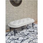 Zafir Ufo Oturak Bench - Siyah Boyalı Telli Ayak - Oturak - Bench - Puf - Yatak Ucu Pufu Krem Renk 100 x 50 Boyut/ebat - Renkli