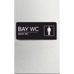 Zafrak Reklam Alüminyum Ofis Departman Kapı Isimliği, Yönlendirme Levhas Bay Wc 24X9 cm Siyah - 24x9cm