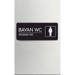 Zafrak Reklam Alüminyum Ofis Departman Kapı İsimliği Yönlendirme Levhas Bayan Wc 24 x 9 cm - 24x9cm
