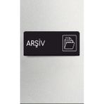 Zafrak Reklam Alüminyum Ofis Departman Kapı Isimliği, Yönlendirme Levhası Arşiv 24X9 cm Siyah Renk - 24x34cm