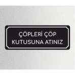 Zafrak Reklam Çöpleri Çöp Kutusuna Atınız - Ofis Departman Kapı İsimliği, Yönlendirme Levhası 24X9 cm 4 mm - 24x9cm - 24 x 9 cm - 1 Adet