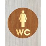 Zafrak Reklam Lazer Kesim Gold Pleksi Ahşap Wc Tuvalet Tabelası Kadın Yönlendirme Levhası 15X15cm - 15 x 15 cm - 1 Adet