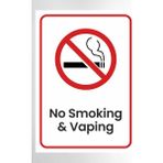 Zafrak Reklam No Smoking Vaping - Uyarı Tabela Levhası 24 x 34 cm Polikarbon - 1 Adet - 24x34