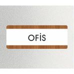Zafrak Reklam Ofis Departman Kapı İsimliği, Yönlendirme Levhası 26X10 cm Beyaz-Ceviz - 26X10CM - 26 x 10 cm - 1 Adet