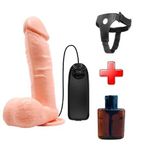 Zaga Oyun 19,5 Cm Belden Bağlamalı Gerçekçi Titreşimli Dildo Vibratör Penis