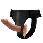 Zaga Oyun Belden Bağlamalı Çift Taraflı İçi Dolu Strapon Penis