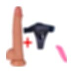 Zaga Oyun Çift Katmanlı Ultra Gerçekci 21 cm Belden Bağlamalı Realistik Penis+Mini Vibratör