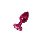 Zaga Oyun Metal Pembe Taşlı Kırmızı Anal Plug Küçük Boy