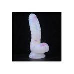 Zaga Oyun Myst Color Dildo Renkli Benekli Tırtıklı Ultra Yumuşak Şeffaf Realistik Yapay Penis