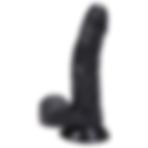 Zaga Oyun Pretty Boy Dildo Jel Dokulu Testissiz Yumuşak Penis 20 cm - Black