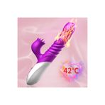 Zaga Oyun Şarjlı Akıllı Isıtmalı İleri Geri Dil Hareketli G-Spot Klitoris Uyarıcı 2 İn 1 Yapay Penis Vibratör 337769100411