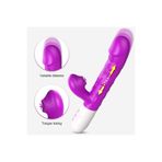 Zaga Oyun Şarjlı Akıllı Isıtmalı İleri Geri Dil Hareketli G-Spot Klitoris Uyarıcı 2 İn 1 Yapay Penis Vibratör 337769100418