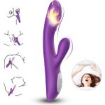 Zaga Oyun Spark Isıtmalı Klitoris ve G Spot Uyarıcı 2 In 1 Rabbit Vibratör - Mor