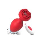Zaga Oyun Uzaktan Kumandalı Gül Şekilli Anal Vibrator Kırmızı