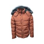 Zagmen Z01325 Erkek Kapüşonu Kürklü İçi Peluşlu Şişme Mont - Z01325 - Kiremit - ST01325-Kiremit-M