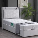 Zagreb Baza Başlık Ve Comfort Yatak, Açık Gri, 90X200