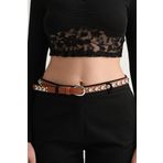 Zaharoff Kristal Taşlı, Işıltılı Ince Taba Suni Deri Kadın Kemeri, Kot, Ceket, Elbise Kemeri, Gömlek Kemeri