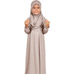 Zahranur Çoçuk Namaz Elbisesi - 6 - 8 Yaş - 00 Gri