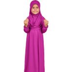 Zahranur Çoçuk Namaz Elbisesi - 6 - 8 Yaş - 00469 Fuşya