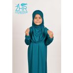 ZAHRANUR Çocuk Namaz Elbisesi (PETROL MAVİSİ, 6-8 YAŞ)