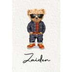 Zaiden: Cahier personnalisé avec prénom Zaiden | Cadeau d'anniversaire pour enfant, garçon, homme, copain ... | Nounours | 110 pages lignée, Petit Format 6x9 pouces (15,24 x 22,86 cm)
