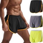 ZAIGELUO Kısa pantolon, erkek spor pantolonu, şort, koşu şortu, kısa spor koşu şortu, koşu eşofmanı, jogging pantolonu, Gym Activewear, 3 x paket 02, M
