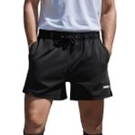 ZAIGELUO Spor pantolonu, erkek, kısa şort, spor pantolonu, cepli antrenman pantolonu, hızlı kuruyan koşu pantolonu, koşu şortu, fitness antrenman şortu, koşu şortu, A-1 x siyah, L Uzun