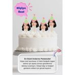 ZaiStudio Kişiye Özel Fotoğraflı Pasta Süsü – 12 Adet Doğum Günü Cake Topper | Zai Studio