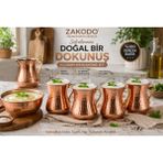 Zakodo Bakır El Dövme Bardak Seti - 4 Parça (Kahvaltılık-Mutfaklık-Hediyelik) - ZAK103
