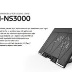 Zalman Zm-Ns3000 17 6 Kademe YuksekliK Ayarlı Type-C Data Bağlantılı Notebook Soğutucu200mm Fanlı Yükse Laptop Aksesua