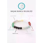 Zamansız Moda BS-ABDT-YB-00880 Başak Burcu Taşlarından Oluşan Doğal Taş Bileklik 8 Mm Küre Kesim - Burç Bilekliği