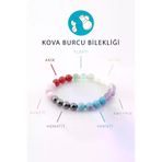 Zamansız Moda BSY-ABDT-020883 Kova Burcu Taşlarından Oluşan Doğal Taş Bileklik 8 Mm Küre Kesim - Burç Bilekliği