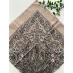 Zambak Büyük Şebnem Desen Pamuk Eşarp - Taş - 105 x 105 cm