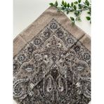 Zambak Büyük Şebnem Desen Pamuk Eşarp - Vizon - 105 x 105 cm