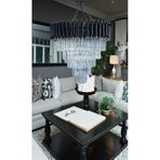 Zamira 55 Cm'lik Slver Kristal Taşlı Lüks Avize - Yatak Odası - Salon - Mutfak - Hol Gümüş