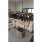 Zamira 75x35 Cm Slver Kristal Taşlı Lüks Yemek Masası Üstü 6'lı Avize - Yatak Odası - Salon - Mutfak - Hol Gümüş