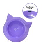 Zampa 15,5x5,5 cm 150 ml Karışık Renkli Kedi Figürlü Plastik Mama ve Su Kabı