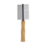 Zampa 17x6 cm Ahşap Saplı Çift Taraflı Kıtık Açıcı Tarak