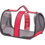 Zampa Flybag Kırmızı 25x26x44 cm Kedi Köpek Şeffaf Taşıma Çantası