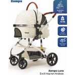 Zampa Luna Kedi & Köpek Arabası Beyaz Ergonomik Tasarım ve 15 kg Taşıma Kapasitesiyle Konforlu