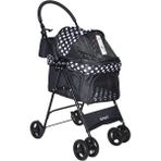 Zampa Perez Siyah Kedi Köpek Arabası 42 x 63 x 89 cm Çelik ve %100 Polyester Malzeme ile Taşıma Kapasitesi 15 Kg