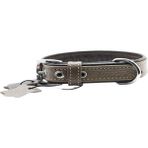 Zampa Yumuşak Dokulu Gerçek Deri Flatiron Köpek Boyun Tasması Toprak Kahverengi 2X42 cm