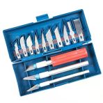 Zanaat 16 Parça Hobi Gravür Ahşap Heykel Çömlek Oyma Şekil Verme 13 Maket Bıçak Neşter Seti (5250)