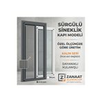 zanaat alüminyum PİLELİ SÜRGÜLÜ SİNEKLİK KAPI 90×220