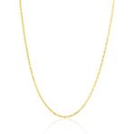Zanaat Silver 925 Ayar Gümüş Hayalet Kolye Zinciri Uzatmalı - 30 Forse 1 mm - Altın - 50 cm