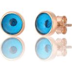 Zanaat Silver Zanaatsilver 925 Ayar Gümüş Rose Nazar Boncuğu Küpe - 8 mm